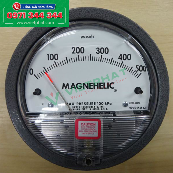 Đồng hồ đo chênh áp Dwyer 0-500Pa
