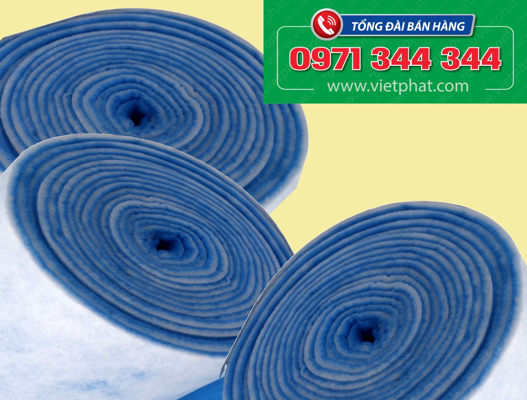 Bông lọc màu xanh trắng dày 10mm