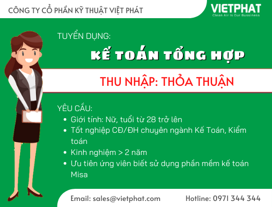 Tuyển dụng Kế toán tổng hợp T5/2021